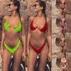 Sexy Low-cut Micro Bikini Set Summer Sling with Padded Underwire Two Piece Swimwear Brazilian Women Swim Thong Beachwear 210604