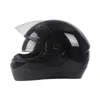 Motosiklet Kaskları Tam Yüz Kask Casco Moto Capacetes de Motociclista Çift Lens Capacete Parlak Siyah S M L XL XXL 55 ila 64 cm