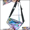 Storage Housee Airdoration Home Garden Rainbow Hologram PU Metallic Fanny Pakiety Laser PVC Przezroczyste Mody Sport Waist Torby Unisex W