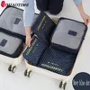 Borsoni 6 Pz/set Borsa da Viaggio per Bagagli Abbigliamento Tidy Organizer Borsa Armadio Divisore Organizer Contenitore Imballaggio Cubi Weekend