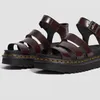 Lyxdesigner Sandaler Kvinnor Black Summer Causal Shoes Bekväm äkta läderspänne Dr Martin Platform Sandaler Storlek 35-407079385