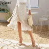 Yojoceli streetwear grande pendolo gonna a righe donne sexy tromba sirena boho spiaggia midi 210609