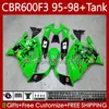 Carrozzeria + serbatoio per HONDA CBR600F3 600CC 600FS 95-98 Corpo 64No.161 CBR 600 600F3 CBR600 F3 Verde blk nuovo FS CC 1995 1996 1997 1998 CBR600FS CBR600-F3 95 96 97 98 Kit carenatura