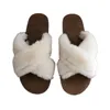 Femmes pantoufles hiver diapositives moelleux fourrure sandales femme tongs maison dames chaussures en peluche