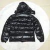 M￤n ner quiltad nylonjacka blixtl￥sfickor svarta parkas designer man sned-off l￶stagbar huva varm vinterrock