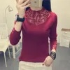 Women's Sweaters 2021 Sexy Women Sweater Autumn Lace Mesh Patchwork Basic Half Turtleneck Long Sleeve Pullover Knitwear Casual Slim Jumper F
