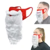 BORUiT 2022 Christmas Santa Claus Big Beard Facemask Adult Cotton Reusable Breathable Mask Xmas Decor 211216