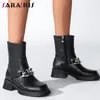 Bottes SARAIRIS Mode Femmes Cheville Plateforme Talons Chunky Chaîne Épaisse Fermeture À Glissière Femme Courte Décontracté À La Mode Dames Chaussures