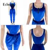 Sexy Backless Two Piece Set Tracksuit Women Velvet Bodysuit Top and Pant Fall Winter Clothing 2 Piece Club Outfits Matching Sets Y0625