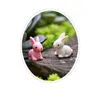 NUOVOMini simpatico coniglietto Coniglio bianco rosa Miniatura pasquale Accessori per giardino fatato Figurine bonsai Bottiglia di muschio Micro ornamenti paesaggistici RRA106