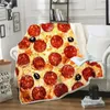 Cobertores Moda Cobertor Frito Egg Sausage Pizza Impresso Adulto Kid Quilt para Sofá Travel Office Engraçado