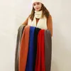 2021 Nowe Dongdamen Rib Knitted Solid Color Scarf Kobieta Jesień Zima Czerwony Roczny Spotkań Scarf Student BIB