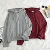 Woman's Sweatshirts Solid 7Colors Korean Female Hooded Pullovers 2021 Cotton Thicken Warm Oversized Hoodies Women Women's