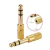 65mm macho para 35mm fêmea adaptador de áudio estéreo jack conector ouro plateda226421130