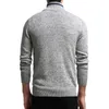 Hiver Hommes Chandails Automne Chaud Coton Pull Hommes Tricoté Pull À Col Roulé Hommes Pull Lourd Pull Homme avec Fermeture Éclair 3XL 210601