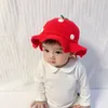 M373 Spädbarn Baby Bucket Hat Söt Huvudbonader Barn Kids Cartoon Strawberry Knittd Fauries Babies Caps