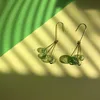 COS Winkel Fresh Green Bubble Hook oorbellen voor vrouwen 2021 Zomerstijl Glass Ball Dange Koreaanse drop Femme kroonluchter