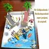 DIY Fairy Garden Dollhouse Decoration Blue Sand Cute Girls Beach Chair Boat Beach Style Miniature Ornament Kits Set Gift 210607