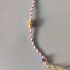 Retro Charme Turkish Bead Mau Olho Pingente Colar Handmade Corda Trançado Corda Corda Acessórios Curtos 2021 Presente de Inverno para Amigo
