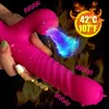 NXYVIBRator 2 i 1 Teleskopisk uppvärmning Dildo Vibrator för Kvinnor G Spot Orgasm Nippel Clit Sucker Lick Sex Toy Shop 1123