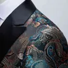 Stijlvolle Floral Jacquard Tuxedo Suit Blazer Heren Revers Single Button Jurk Blazers Mens Bruiloft Diner Kostuum Homme 210522