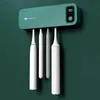 Porte-stérilisateur de brosse à dents UV à affichage LED intelligent Porte-brosse à dents mural à séchage rechargeable - Blanc