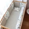 Babybett-Stoßstange für geborene Babyzimmerdekoration, dicker weicher Krippenschutz für Kinderbettkissen mit abnehmbarem Baumwollbezug 211025