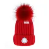 Fashion men Winter Knitted hat Real Fur Hat Women Thicken Beanies Raccoon Pompoms keep Warm Girl Caps snapback pompon beanie Hats Flowers elastic bone casquette