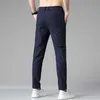Sommarbyxor Mens Stretch Koreansk Casual Slim Fit Elastic Waist Jogger Business Classic Trousers Man Tunna 28-38.5008 210723