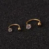 C Shaped Stainless Steel Ear Cartilage Ring Helix Tragus Body Jewelry CZ Nose Rings For Women and Girls