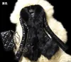 PUレザーフェイクの毛皮の女性のコートカジュアルなふわふわコートブラックの毛皮の襟ジャケットコート211007