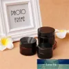 20gx5 Empty Frosting Brown Glass Bottle Eye Cream Glass Container Cosmetic Jar Make Up Pot with black Cap Packaging Vials Factory price expert design Quality Latest
