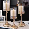Retro Metal Candle Holders Creative Glass Candlestick Crafts Wedding Holiday Party Dostawy Candelabrum Ozdoby dekoracyjne