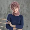 Шапочка/кепки черепа вязаная шапочка шляпа мех женщина теплые эластичные вязаные шапочки шарф русская осенняя зима Delm22