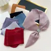 Petite écharpe en soie femmes étroites longues écharpes cou Hijabs couleur Pure mouchoir dame tête bandeau écharpe foulard