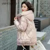 Dames down parkas glanzende gewatteerde jas vrouwen Koreaanse losse 2022 winter katoenen jas dikke warme dames roze outdarnen trend dh213 guin2