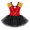 Dziewczyna Dresses Dzieci Girls Halloween Circus Ringmaster Kostium Dancewear Bez Rękawów Tassel Bowtie Sweetheart Foil Cekiny Siatka Tutu Sukienka