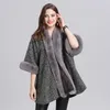 Spanischen Stil Neue Mode Weibliche Warm Halten Plus Samt Nachahmung Fuchs Pelz Kragen Große Größe Strickjacke Gestrickte Schal Mantel H0923