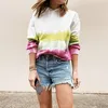 Fashion Tie Dye Hooded Sweatshirt Women Drawstring Long Sleeve With Pocket Pullover Tops Casual Loose Street Fall Winter Hoodies 210522