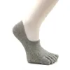Erkek Çorap Yaz Saf Renk Adam için Ayak Beş Parmak Saklı Yok Düşük Kesim Gizli