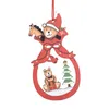 Dekoracja świąteczna drewniane świąteczne drzewo puste wiszące wiszące ozdoby do kreatywnej kreskówki Święty Święty Snowman Ornament DH8450