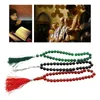 Hanger Kettingen Tasbih Prayer 33 Zorgen Kralen Misbaha Islamitische Muhammad Rozenkrans Unisex Bead Ketting Armband 3 Kleuren Axyd