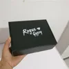 100 pcs / lote Caixa de embalagem de caixas onduladas pretas personalizadas com caixa de malagueta caixa de embalagem de roupas de cabelo Caixa de presente 210325
