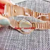 Ny MK3313 MK3312 MK3311 Lady Crystal Mother of Pearl Dial Rose Gold Armband Watch 3313 3312 3311281w