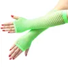 Ladies Girls Neon Sexy Gloves Long Fingerless Fishnet Lace High Elasticity Hand Gants 8pairs/16PCS