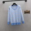plus size women stripe sweater fashion long sleeve v neck casual kint jumper pullover loose oversized jersey mujer 210604
