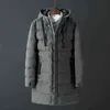 男性の男性のパーカーロングコットンブランド爆撃機のジャケット厚いパーカーホームの暖かいトップス-20度ジッパーコート211110のための冬のジャケットのコート