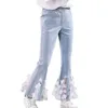 Jeans kids girls in pizzo chiacchiere chiari per bambini elastico pantaloni in denim pantaloni pantaloni gocciolanti gambings2771449