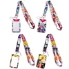 20pcs/lot J2503 Anime Keychain keys Badge ID Mobile Phone Rope Kids Gifts Lanyard With Card Holder Cover For Girls