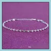 مجوهرات كرات الجواهر Sier Anklet Link Chain for Women Girl Foot Bracelets Mashion Jewelry Wholesale Drop Droper